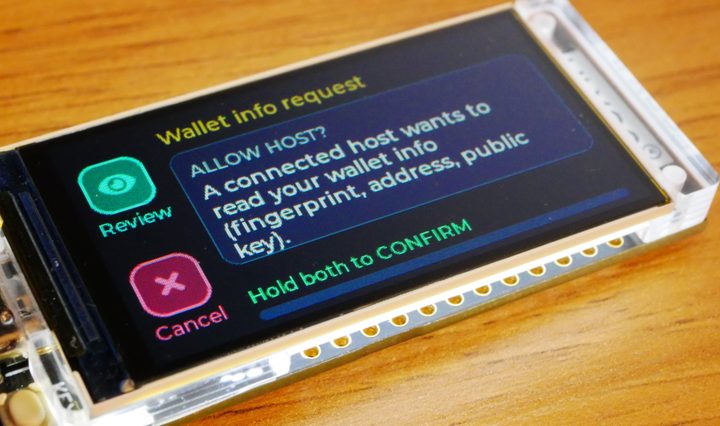 Transaction signing screen